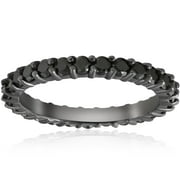 POMPEII3 Pompeii 1 1/2ct Treated Black Diamond Eternity Ring 14K Black Gold (Black,)