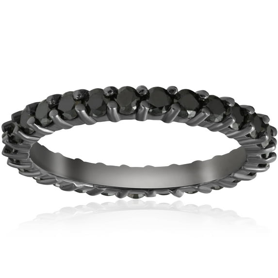 Pompeii 1 1/2ct Treated Black Diamond Eternity Ring 14K Black Gold (Black,)