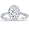thumbnail image 1 of Pompeii 1 1/3 Ct TDW Oval Halo Diamond G/VS Engagement Ring 14k White Gold Lab Grown, 1 of 4