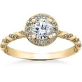 thumbnail image 1 of Pompeii 1 1/3 ct Lab Grown Diamond McKenna Halo Engagement Ring 14k White, Yellow, Rose, 1 of 3