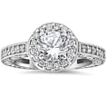 thumbnail image 1 of Pompeii 1 1/3 cttw Diamond Antique Halo Art Deco Engagement Ring 14k White Gold, 1 of 4