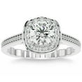 thumbnail image 1 of Pompeii 1 1/3Ct Cushion Halo Moissanite Diamond Engagement Ring White Yellow Rose Gold, 1 of 4