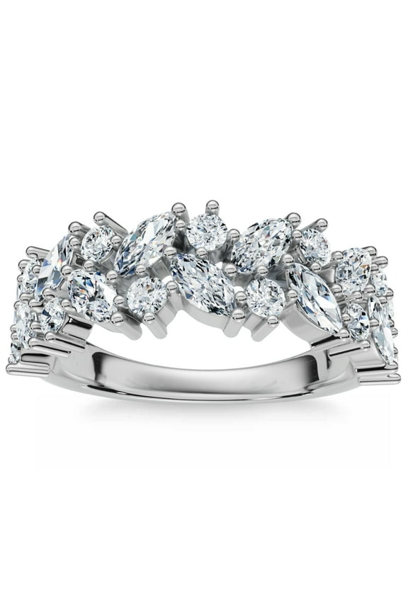 Pompeii 1 1/3Ct Marquise Designed Anniversary Band Cut 14k Gold Lab Grown (G/H,VS2-SI1)