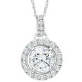 thumbnail image 1 of Pompeii 1 1/3Ct TW Round Diamond (1ct center) Halo Pendant Lab Grown White Gold Necklace, 1 of 5
