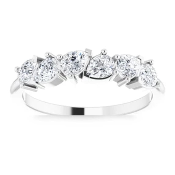 Pompeii 1 1/3CtPear Shaped Diamond Anniversary Band 14k Gold Lab Grown (G/H,VS2-SI1)