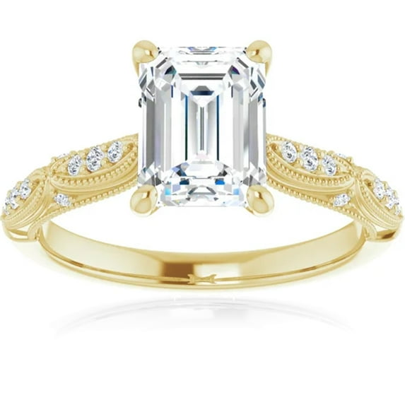 Pompeii 1 1/4 Ct Emerald Diamond Engagement Ring 14k Yellow Gold (I,SI1)