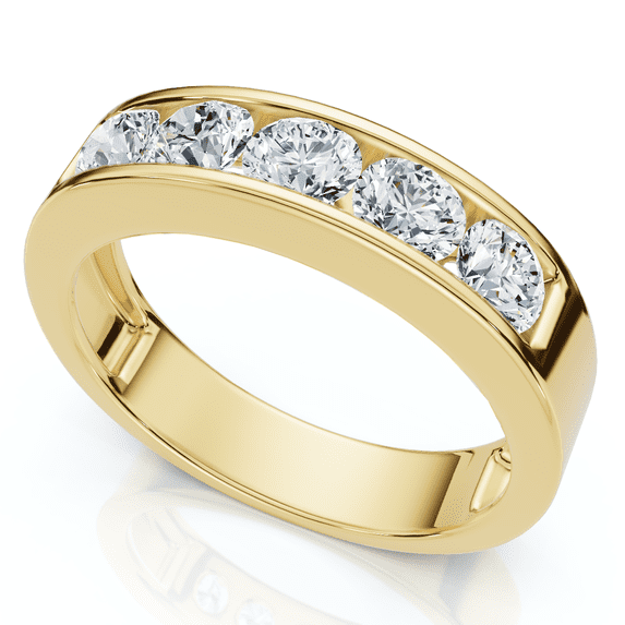 Pompeii 1 1/4Ct Diamond Channel Set Men's Wedding Ring Lab Grown 14k Gold or Platinum