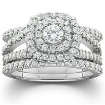 Pompeii 1 1/4Ct Diamond Engagement Wedding Ring Set White Yellow Rose Gold or Platinum