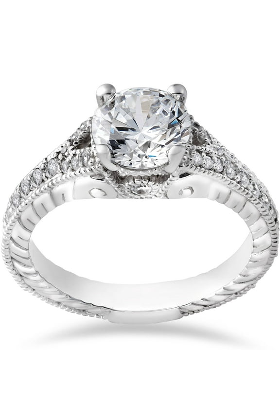 Pompeii 1 1/4ct Diamond Engagement Ring 1ct center Ring 14K White Gold Lab Grown (G/H,VS)