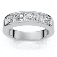 thumbnail image 1 of Pompeii 1 1/4ct Diamond Wedding Ring Channel Set Mens Ring 14k White Gold (G/H,I1), 1 of 5