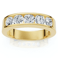 thumbnail image 1 of Pompeii 1 1/4Ct Channel Set Men's Diamond Wedding Anniversary Ring 14K Gold (H,I1), 1 of 5
