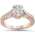 thumbnail image 1 of Pompeii 1 1/4ct Vintage Rose Gold Diamond (1ct center)  Deco Engagement Ring 14K, 1 of 5