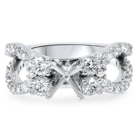 Pompeii 1 1/5Ct Diamond Engagement Ring Setting 14K White Gold (H/I,I1-I2)