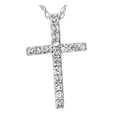 thumbnail image 1 of Pompeii 1/10ct Diamond Cross Pendant 10K White Gold 1/2" Tall (J/K,I2), 1 of 6