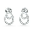 thumbnail image 1 of Pompeii 1/10ct Diamond Pear Shape Dangle Petite Earrings 14k White Gold (J-K,I2-I3), 1 of 4