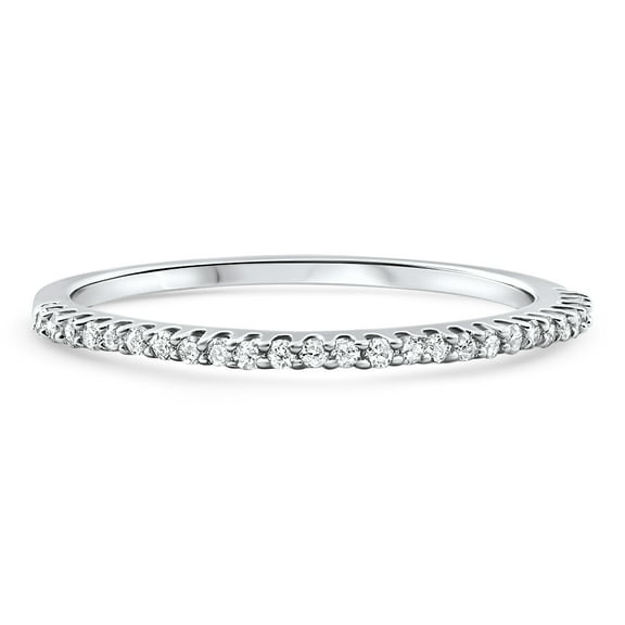 Pompeii 1/10ct Diamond Wedding Ring 10K White Gold (J/K,I1-I2)
