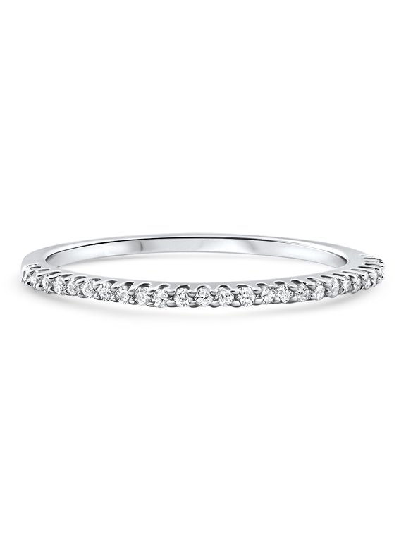 Pompeii 1/10ct Diamond Wedding Ring 10K White Gold (J/K,I1-I2)