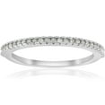 thumbnail image 1 of Pompeii 1/10ct Pave Diamond Wedding Ring 10k White Gold Stackable Womens Thin Band, 1 of 3