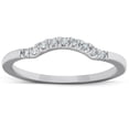 thumbnail image 1 of Pompeii 1/15ct Curved Contour Notched Diamond Wedding Ring 14K White Gold (G/H,I1), 1 of 4