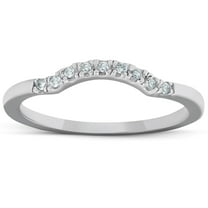 Pompeii 1/15ct Curved Contour Notched Diamond Wedding Ring 14K White Gold (G/H,I1)