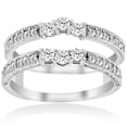 thumbnail image 1 of Pompeii 1/2 Carat 14k White Gold Round Diamond Wedding Band Enhancer Guard Ring, 1 of 3