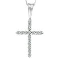 thumbnail image 1 of Pompeii 1/2 Ct Diamond Cross Pendant Necklace 18" White Gold (G/H,I1), 1 of 3