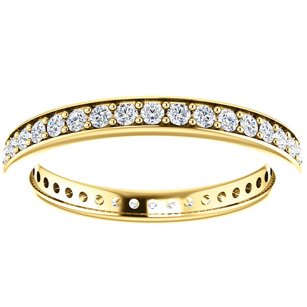 Pompeii 1/2 Ct Diamond Eternity Ring Womens Wedding Band 14k Yellow ...