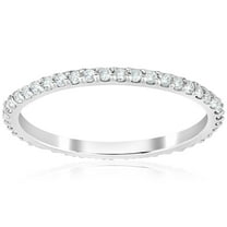 Pompeii 1/2 Ct Diamond Eternity Wedding Stackable Ring 14K White Gold 1.7mm Wide (H/I,I2)