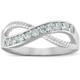 thumbnail image 1 of Pompeii 1/2 Ct Diamond Infinity Braided Anniversary Right Hand Ring 10k Whie Gold, 1 of 4