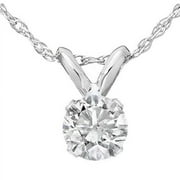 POMPEII3 Pompeii 1/2 Ct Diamond Solitaire Pendant Necklace in 14k White Gold (J,I2-I3)