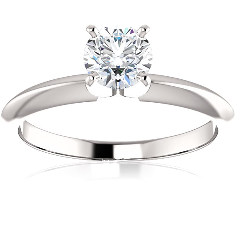 Pompeii3 Lab Grown 1/2 Ct Diamond Solitaire Engagement Ring 14k White ...