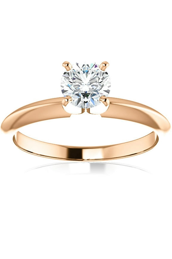 Pompeii 1/2 Ct Lab Grown Diamond Solitaire Engagement Ring 14k White Rose or Yellow Gold