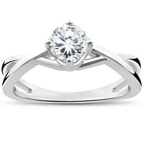 Pompeii 1/2 Ct Round Solitaire Diamond Vintage Engagement Ring 14K White Gold (H/I,I1-I2)