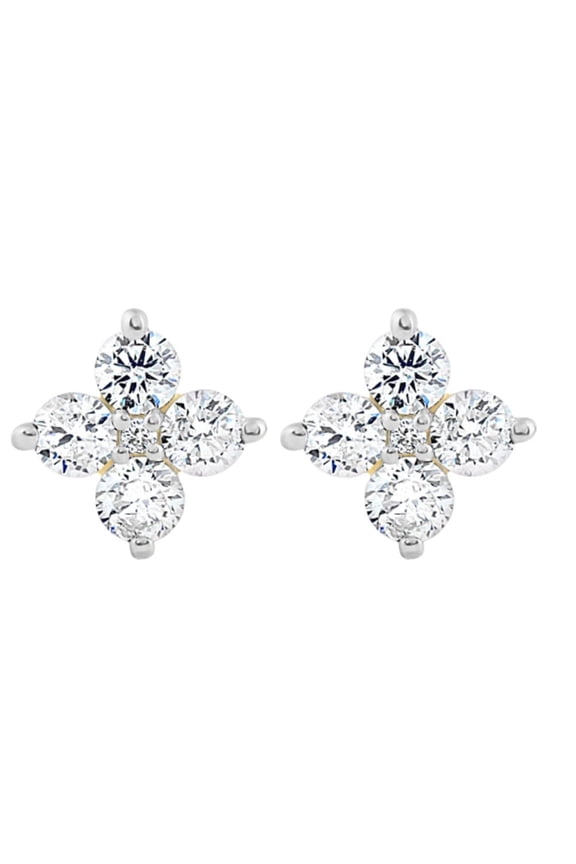 Pompeii 1/2 Ct T.W. Round Diamond Star Studs Women's Yellow Gold Earrings Lab Grown