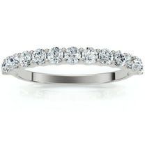 Pompeii 1/2 Ct TDW Diamond Wedding Ring Stackable Womens Anniversary Band 14k White Gold