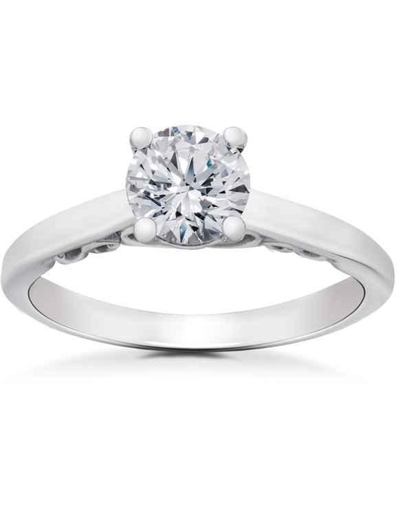 Pompeii 1/2 ct Lab Created Eco Friendly Diamond Gabriella Engagement Ring 14k White Gold