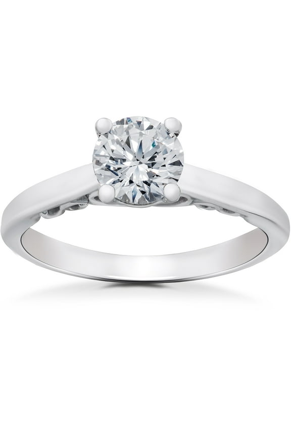 Pompeii 1/2 ct Lab Created Eco Friendly Diamond Gabriella Engagement Ring 14k White Gold