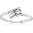 thumbnail image 1 of Pompeii 1/2 ct Two Stone Diamond Forever Us Engagement Ring 10k White Gold (H/I,I1-I2), 1 of 3