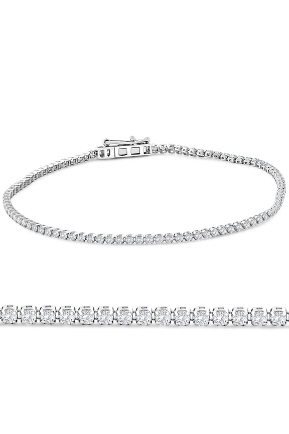 Pompeii 1.23Ct Diamond Lightweight 7" Tennis Bracelet 14k Gold Lab Grown (E/F,VS1-VS2)