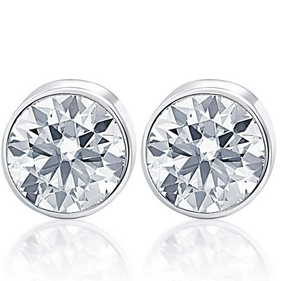 Pompeii 1.25CT Round Brilliant Cut Natural SI Quality Diamond Stud Earrings In 14K Gold