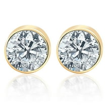 Pompeii 1.25CT Round Brilliant Cut Natural SI Quality Diamond Stud Earrings In 14K Gold