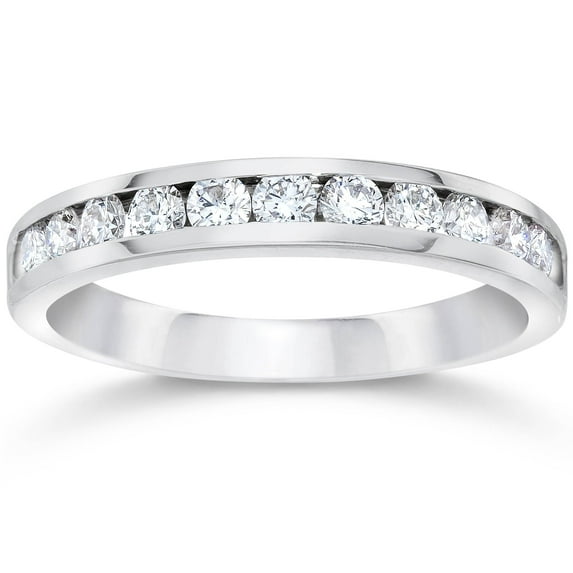Pompeii 1/2CT Diamond Wedding Ring 10K White Gold (H/I,I2-I3)