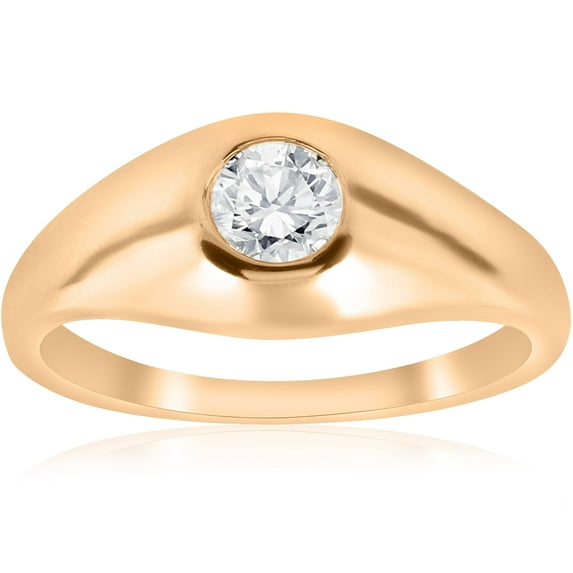 Pompeii 1/2CT Mens Diamond Solitaire Ring 14K Yellow Gold (G/H,I1)