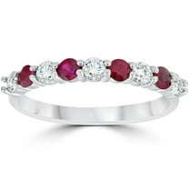 Pompeii 1/2CT Ruby & Diamond Wedding Ring 10K White Gold (H/I,I1-I2)