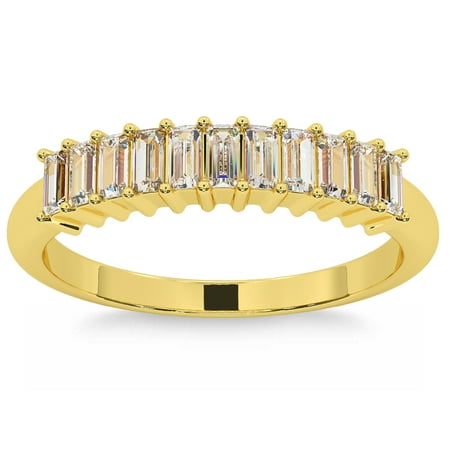 Pompeii 1/2Ct Baguette Diamond Wedding Anniversary Ring Stackable Band Gold Lab Grown