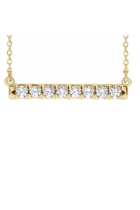 Pompeii 1/2Ct Bar Diamond Pendant Necklace in 14k White or Yellow Gold Lab Grown (G,VS)