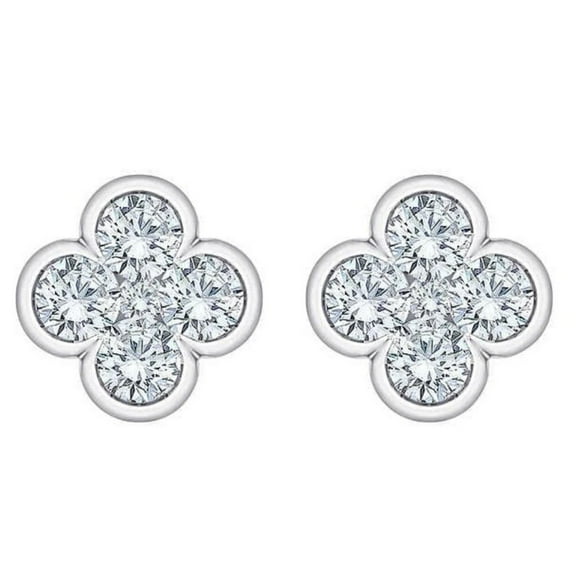 Pompeii 1/2Ct Diamond Bezel Earrings Women's White or Yellow Gold Lab Grown (G/H,VS)