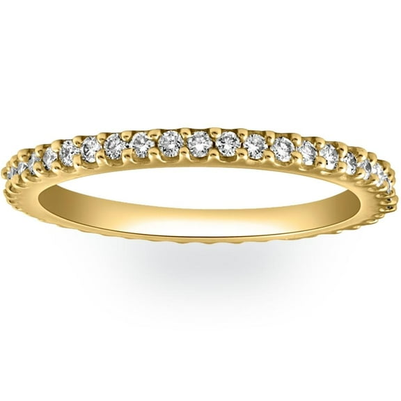 Pompeii 1/2Ct Diamond Eternity Ring Prong Stackable Wedding Band 14k Yellow Gold