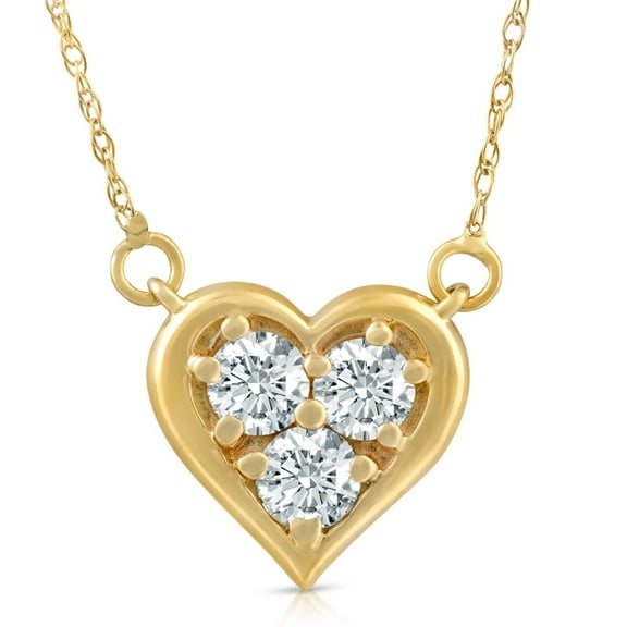 Pompeii 1/2Ct Diamond Heart Pendant 14k White Yellow or Rose Gold Lab Grown Necklace