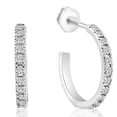 thumbnail image 1 of Pompeii 1/2Ct Diamond Hoops With Screw Backs 10k White Gold 1/2" Tall (G/H,I2), 1 of 3